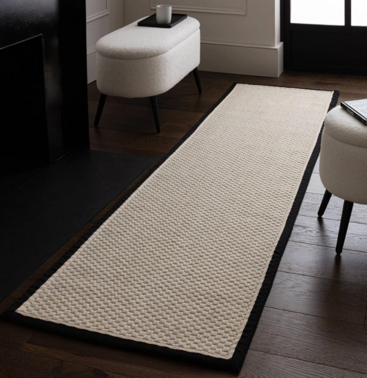 TEPPICH modern Wohn-/Schlafzimmer Wolle & Naturfaser ROKA Schwarz 160x230 cm - Schwarz, Naturmaterialien (160/230cm) - Novatrend