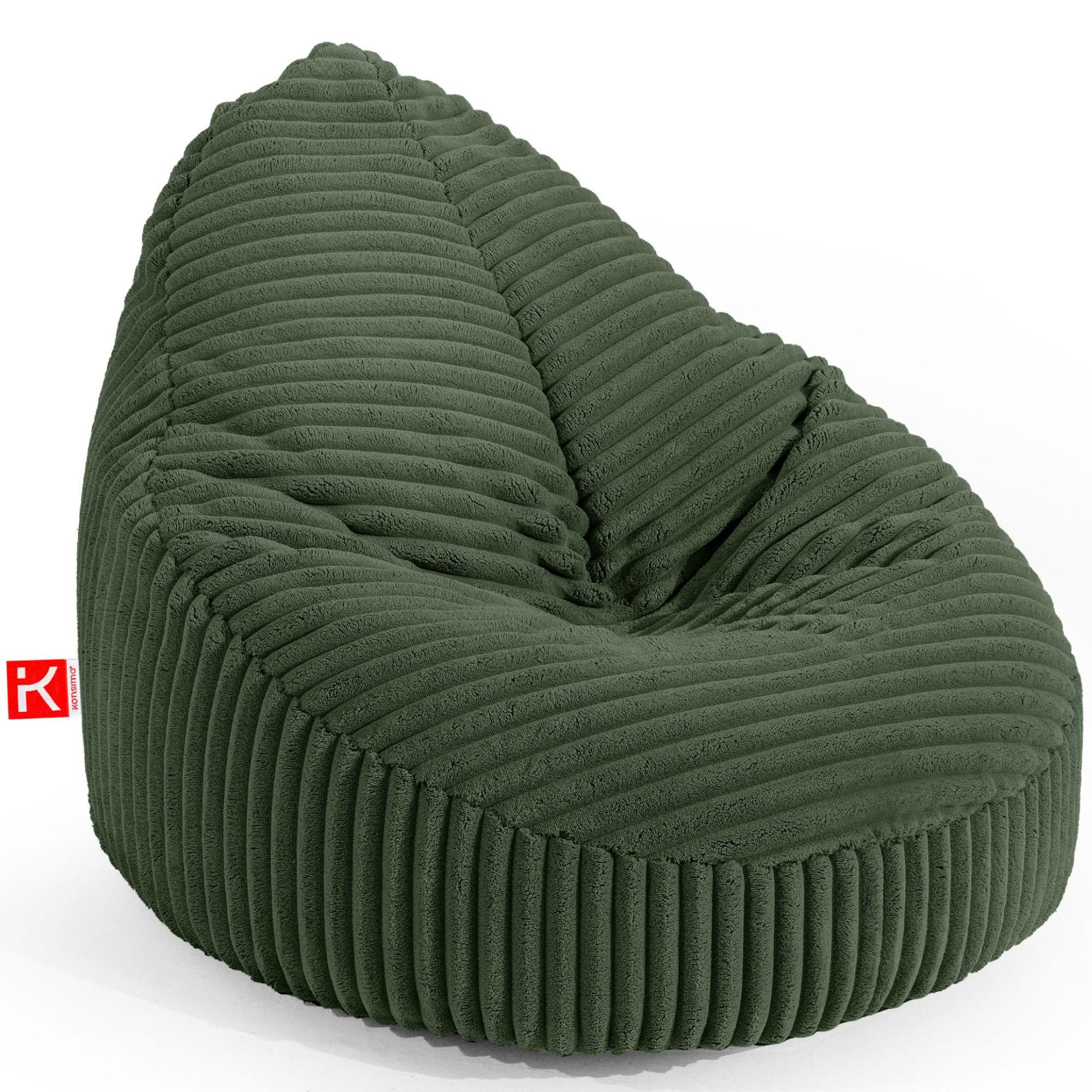 SITZSACK COSMO II aus Kordstoff, Dunkelgrün - Dunkelgrün, Textil (85/80/85cm) - KONSIMO®