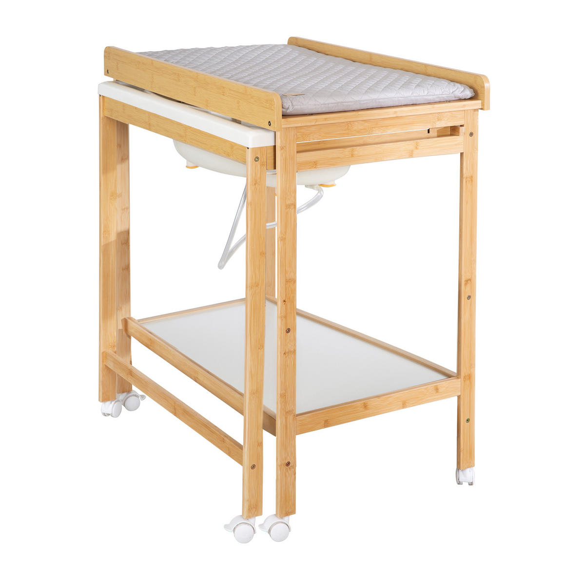 WICKELTISCH mit Badewanne - Naturfarben, Holzwerkstoff (56/100/83cm) - Roba