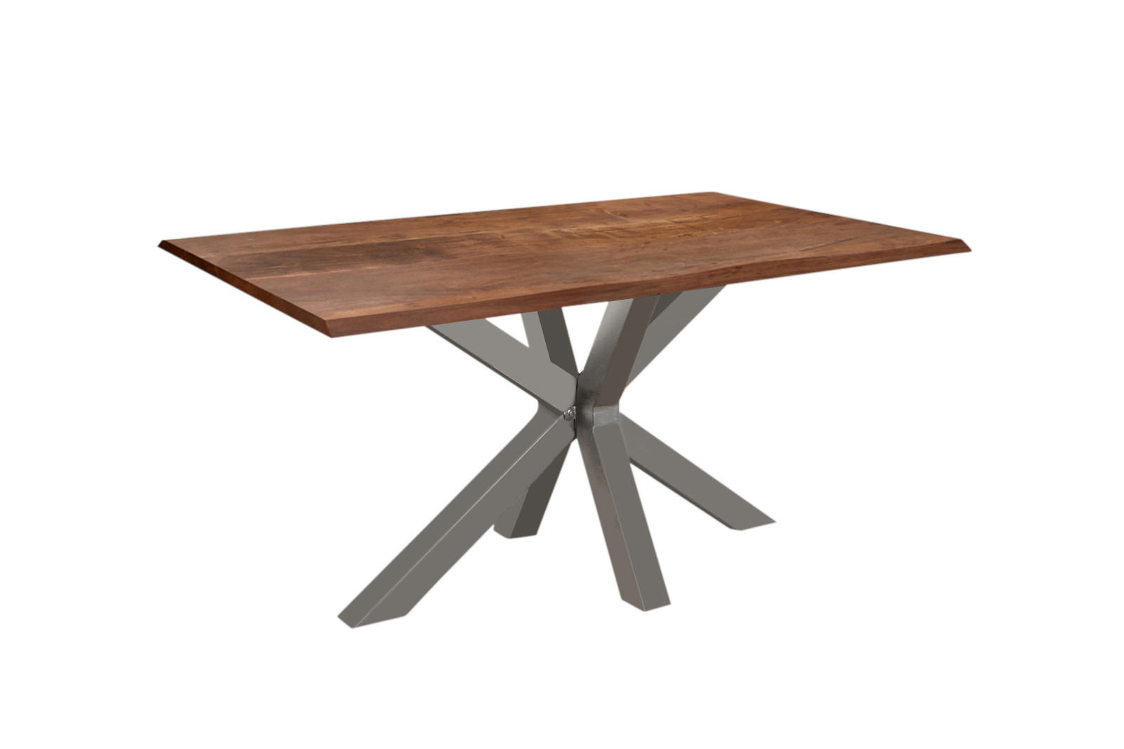 ESSTISCH SPYRO - Silberfarben/Braun, Holz/Metall (85/160/76cm) - SAM