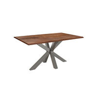 ESSTISCH SPYRO - Silberfarben/Braun, Holz/Metall (85/160/76cm) - SAM