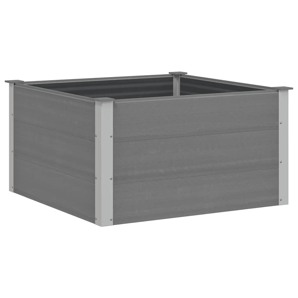 HOCHBEET 100/100/54 cm, aus WPC und Stahl, Grau - Grau, Holz (100/54/100cm) - vidaXL