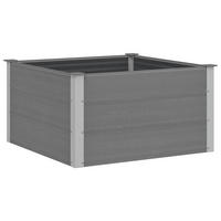 HOCHBEET 100/100/54 cm, aus WPC und Stahl, Grau - Grau, Holz (100/54/100cm) - vidaXL