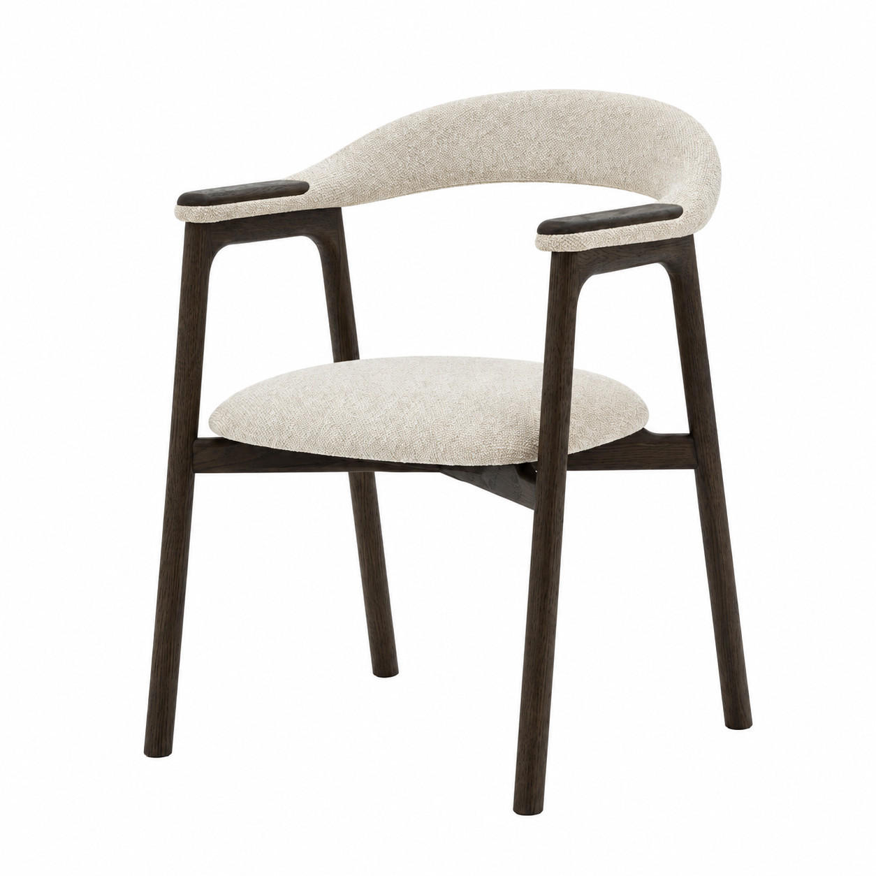 STUHL Franz, Eiche Espresso, Stoff Beige - Beige, Holz (53/81/62cm) - WOODEK