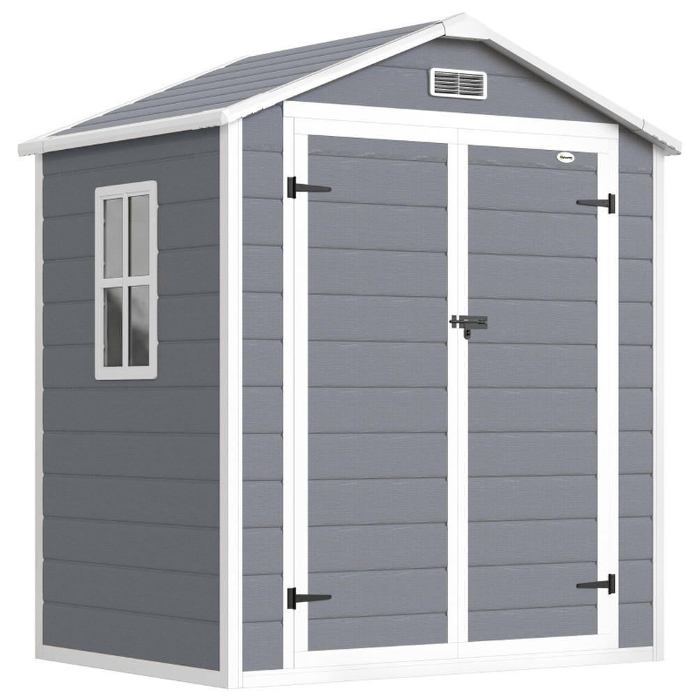 GARTENHAUS Doppeltür Metall 183x134x210cm Grau Abschließbar und Wetterfest - Grau, Metall (134/183cm) - Raelunyi