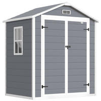 GARTENHAUS Doppeltür Metall 183x134x210cm Grau Abschließbar und Wetterfest - Grau, Metall (134/183cm) - Raelunyi