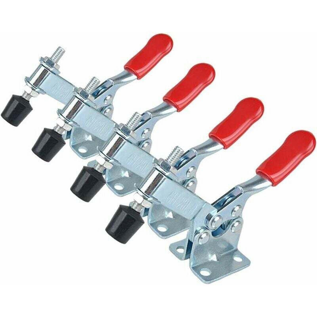 SCHRAUBZWINGEN – 4-teiliges Set – 90 kg Spannkraft – Geeignet für Holzbearbeitung und Elektronikmontage - Silberfarben, Metall (14.2/5.3/1cm) - DCA