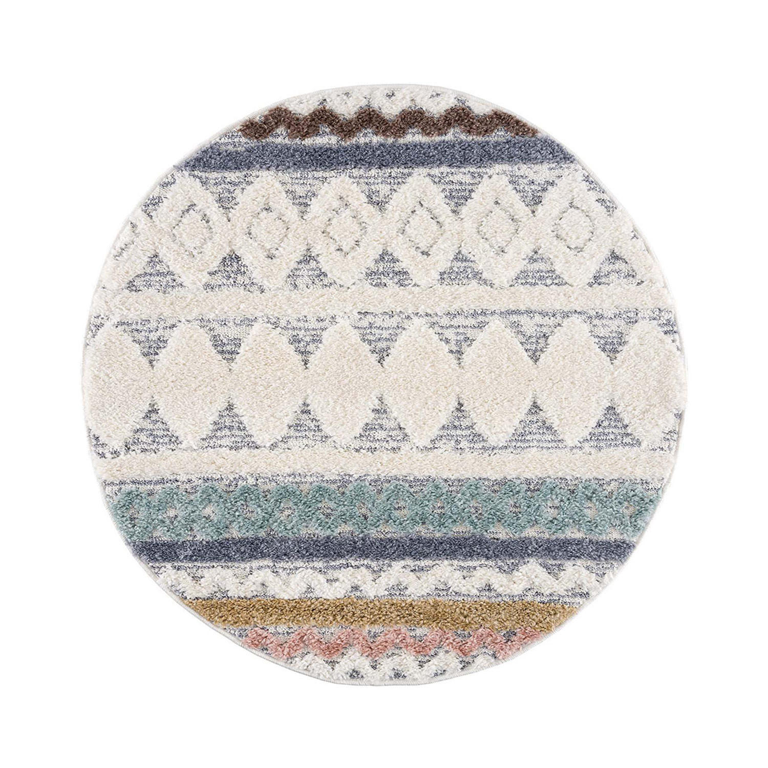 HOCHFLOR-TEPPICH Focus 3013 Multi 160 cm Rund - Multicolor, Textil (160/160cm) - carpet city
