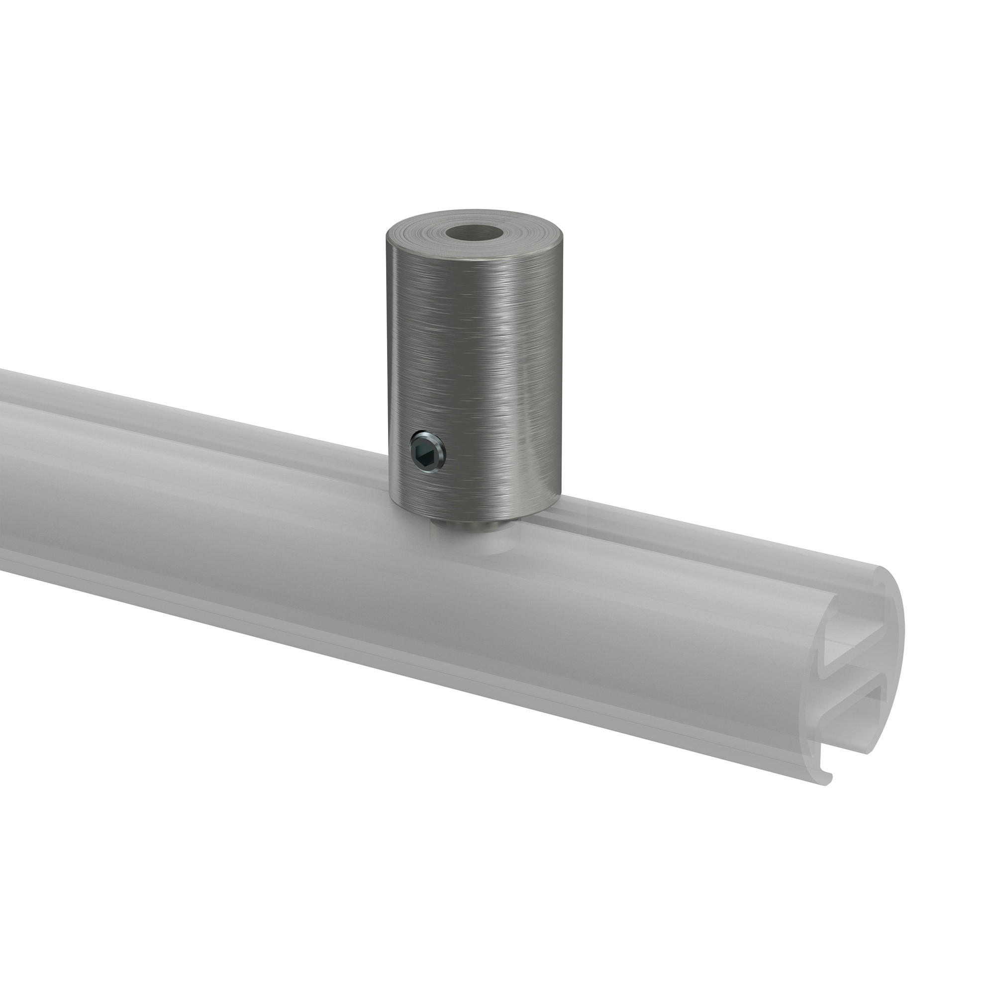 DECKENTRÄGER FÜR GARDINENSTANGEN INNENLAUF 20 mm Ø, Sonius 1-läufig, Edelstahl-Optik, Packung 2 Stück - Edelstahlfarben, Metall (1.6/3/1.6cm) - INTERDECO