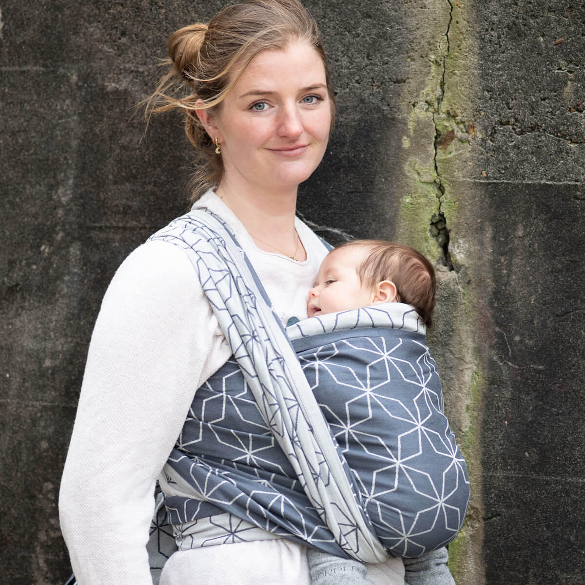 BABYTRAGETUCH Gewebtes Tragetuch - Dunkelblau/Hellblau, Textil (70/0.1/540cm) - Hoppediz