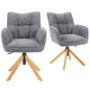 BÜROSTUHL Mika-Keno - Honigeiche/Grau, Eichenholz/Holz (59/85/66cm) - DUBI Möbel