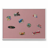MAGNETTAFEL 100x70 cm Weißer Rahmen Pastellrosa - Rostfarben, Metall (100/70/0.4cm) - TULUP