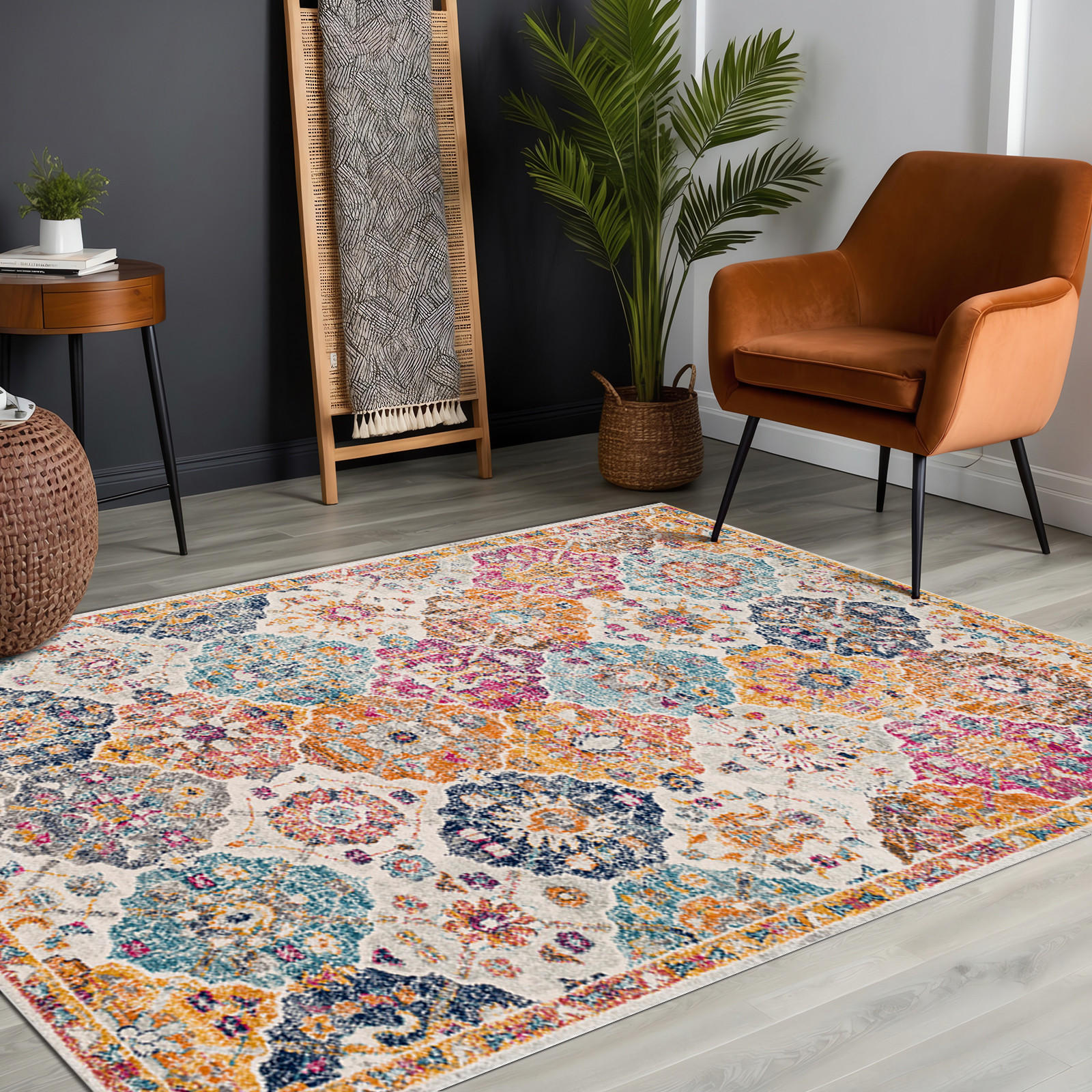 VINTAGE-TEPPICH 200/275 cm Mehrfarbig - Multicolor/Orange, Naturmaterialien/Textil (200/275cm) - LIVABLISS