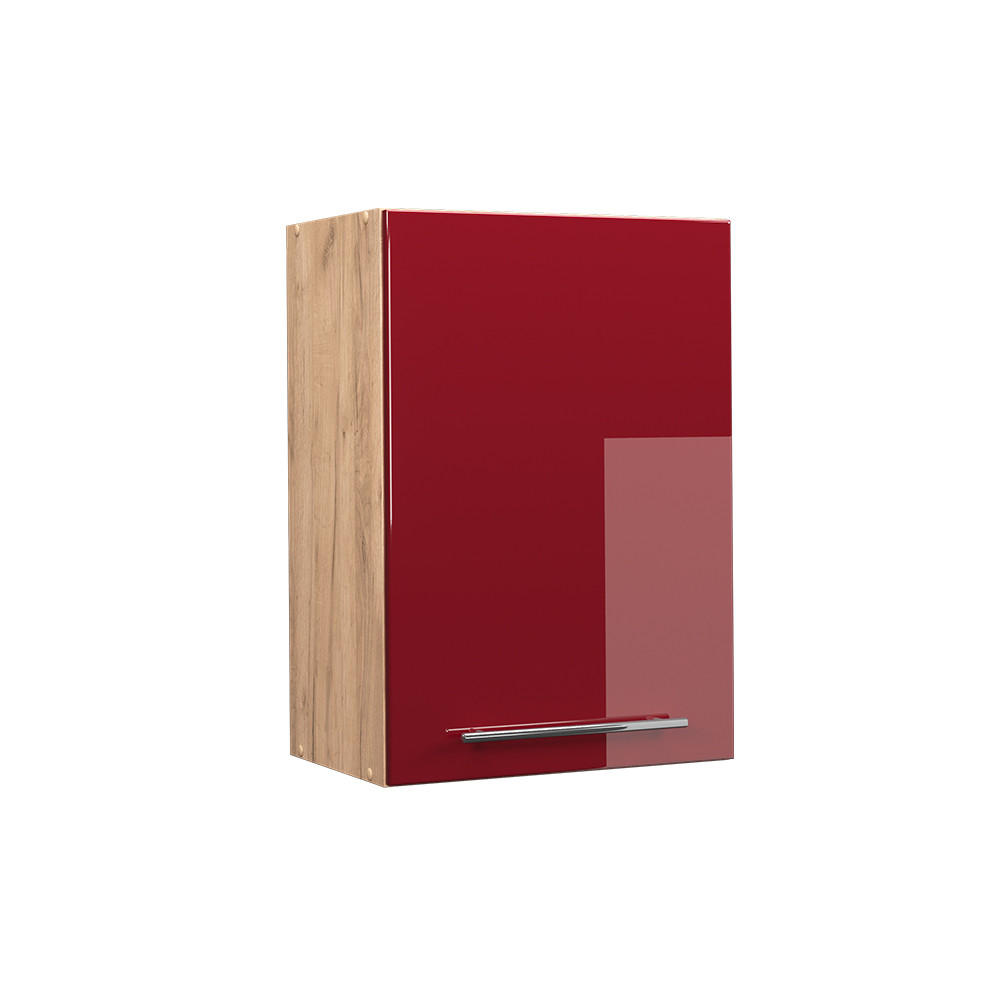 HÄNGESCHRANK Fame-Line Bordeaux Hochglanz 50 cm - Honigeiche/Bordeaux, Holzwerkstoff (50/72/34.1cm) - Vicco