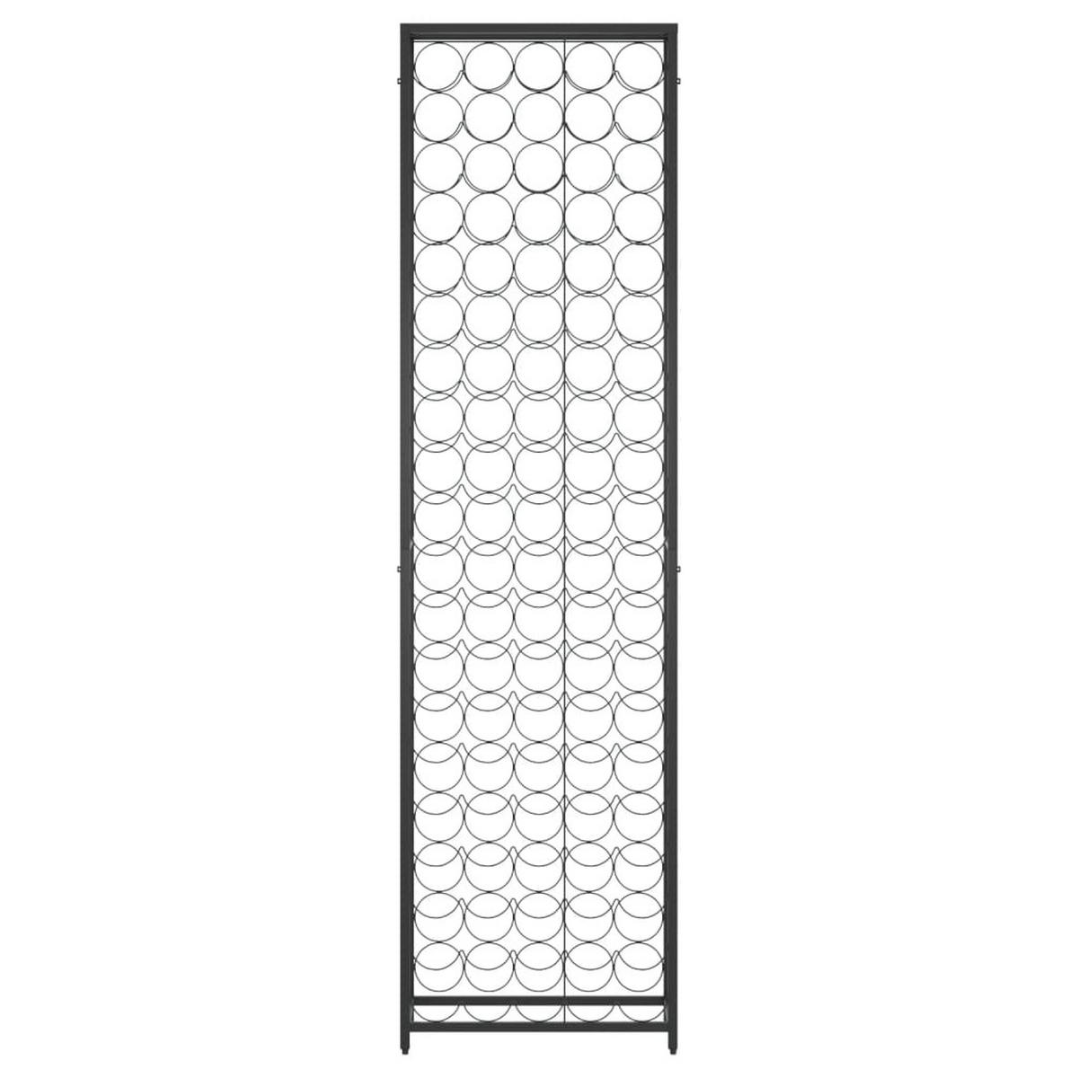 WEINREGAL Schwarz Eisen - Schwarz, Metall (18/200/54cm) - vidaXL