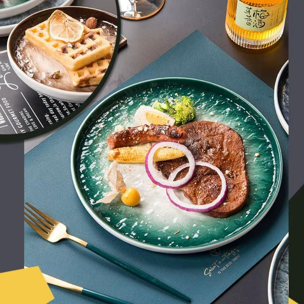 SPEISETELLER 6er-Set Keramik Grün 25,5 cm - Smaragdgrün/Jadegrün, Keramik (25.5/2/25.5cm) - Quality Elegance