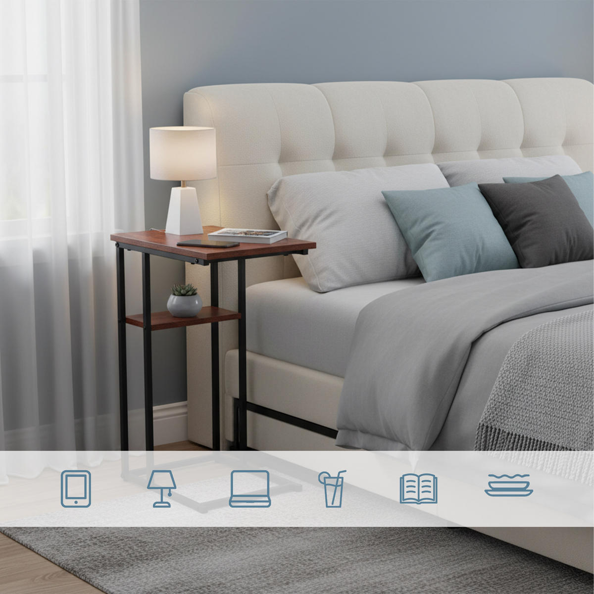 BEISTELLTISCH - Multicolor, Holzwerkstoff/Metall (30/40/60cm) - Relaxdays