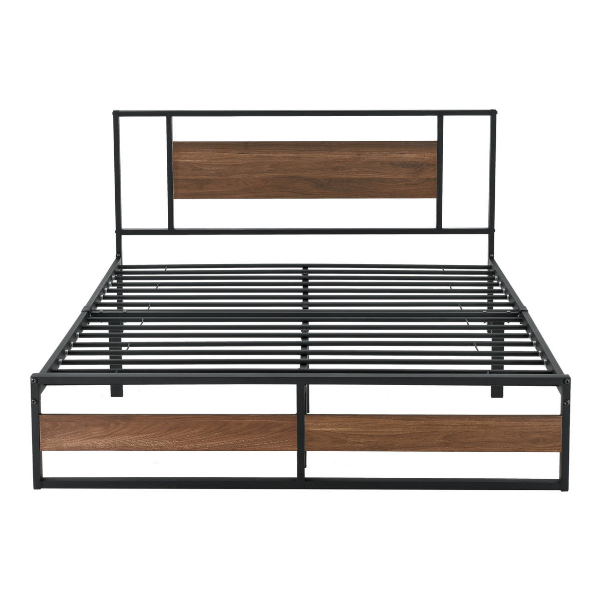 METALLBETT Villach - Schwarz, Metall (140/200cm) - [en.casa]