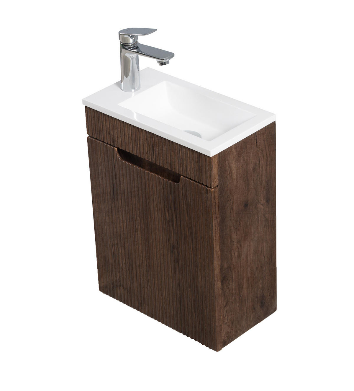 GÄSTE-WC-MÖBELSET Thermis 2 Teile Walnuss Braun - 40 x 22 x 53 cm - Walnussfarben/Braun, Holz (40/53/22cm) - Badplaats