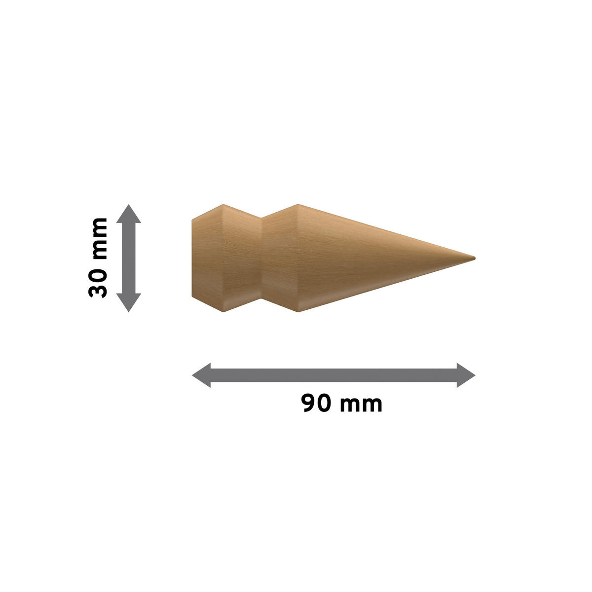 ENDSTÜCKE FÜR GARDINENSTANGEN 16 mm Ø, Doman Buche, Packung 2 Stück - Buchefarben, Holz (9/3/3cm) - INTERDECO