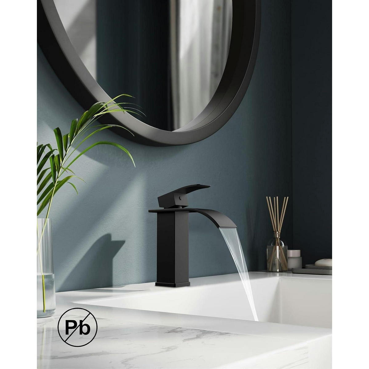 WASCHTISCHARMATUR Wasserfall Schwarz 110 mm - Schwarz, Metall (16.5/17.5/18cm)