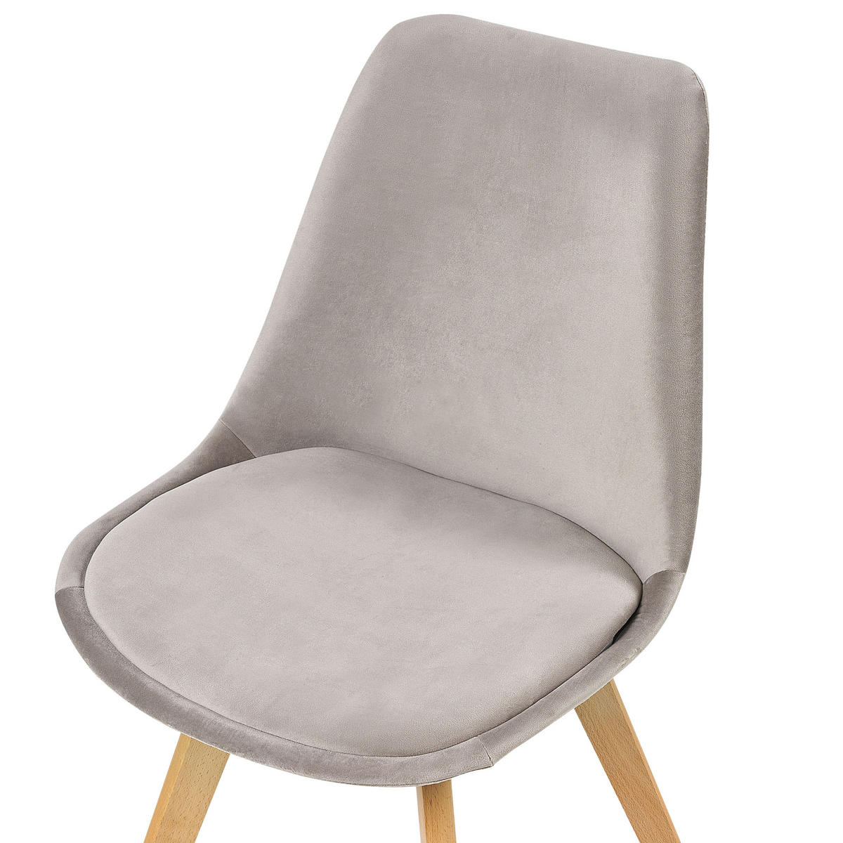 ÉTKEZŐSZÉK 2 darabos Szett Bársony Bézs Dakota - bézs, textil/fa (47/84/57cm) - Beliani