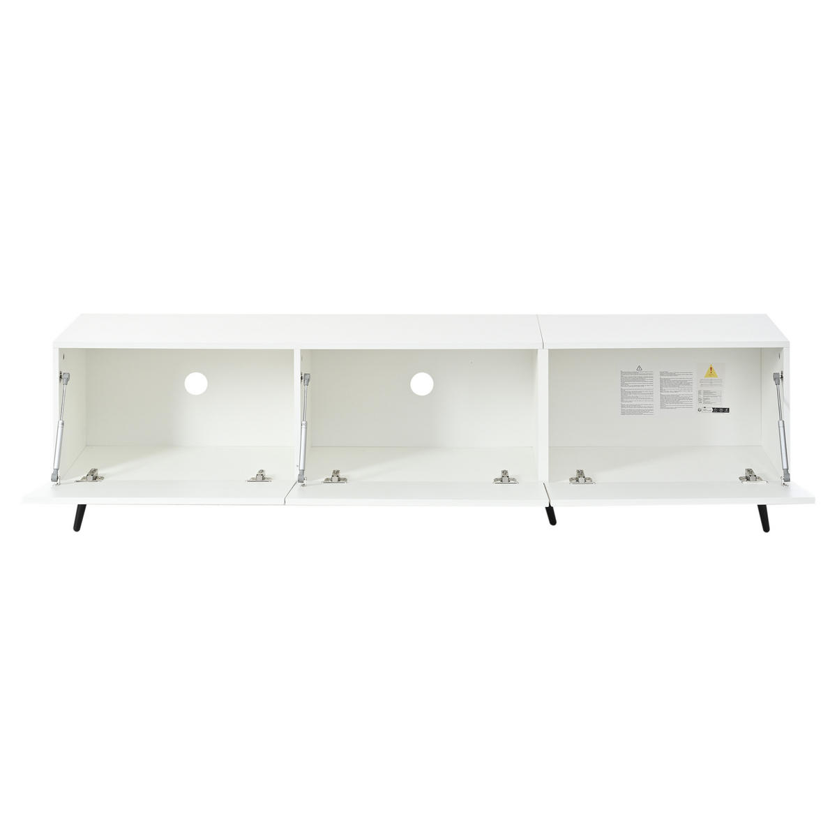 LOWBOARD TV-Schrank mit Klapptüren, großer Ablagefläche & Stauraum Weiß Groß MDF - Weiß, Holzwerkstoff (180/48/40cm) - EVRYAE