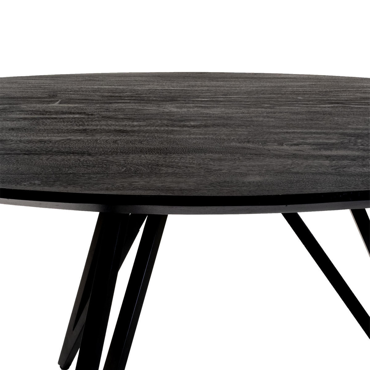 ESSZIMMERTISCH rund aus Mangoholz 130cm, schwarz - Schwarz, Holz (130/130/76cm) - Giga Meubel