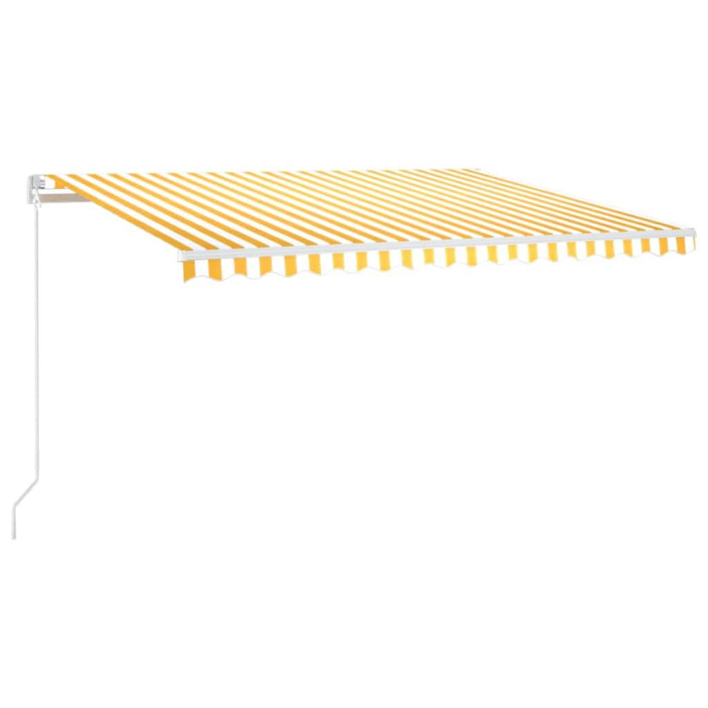 MARKISE Manuell Einziehbar 450x300 cm Gelb und Weiß - Gelb, Metall (450/1/450cm) - furnicato