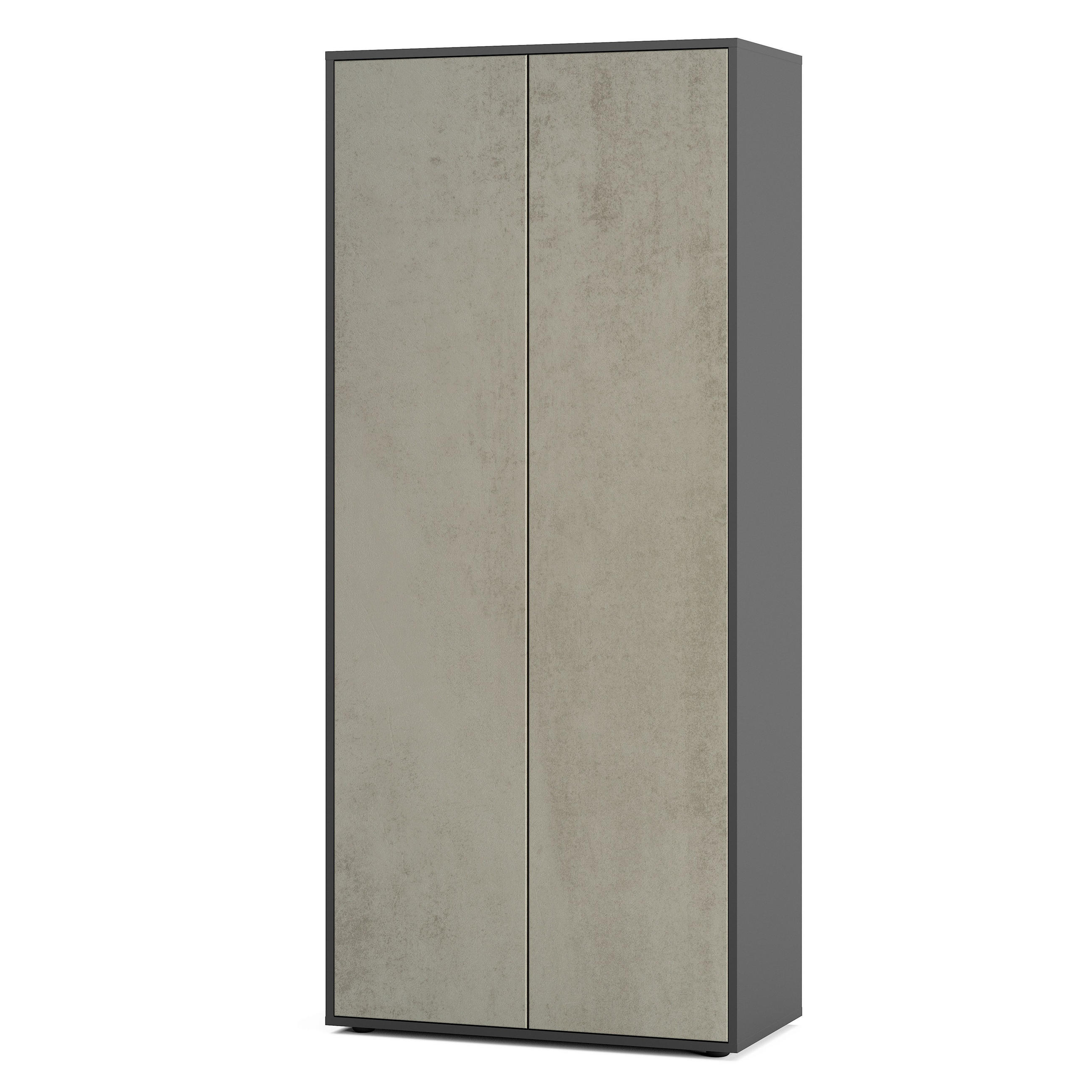 AKTENSCHRANK Amira T00 Beton Oxid 180/80/40 cm - Hellgrau, Holzwerkstoff (80/180/40cm) - SIMPLYFURN