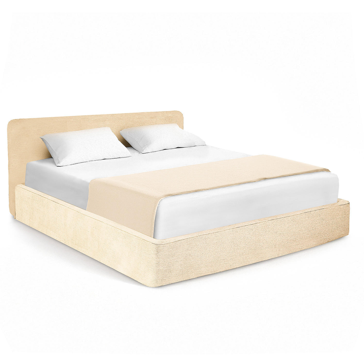 POLSTERBETT - Creme, Holz/Textil (200/200cm) - home24