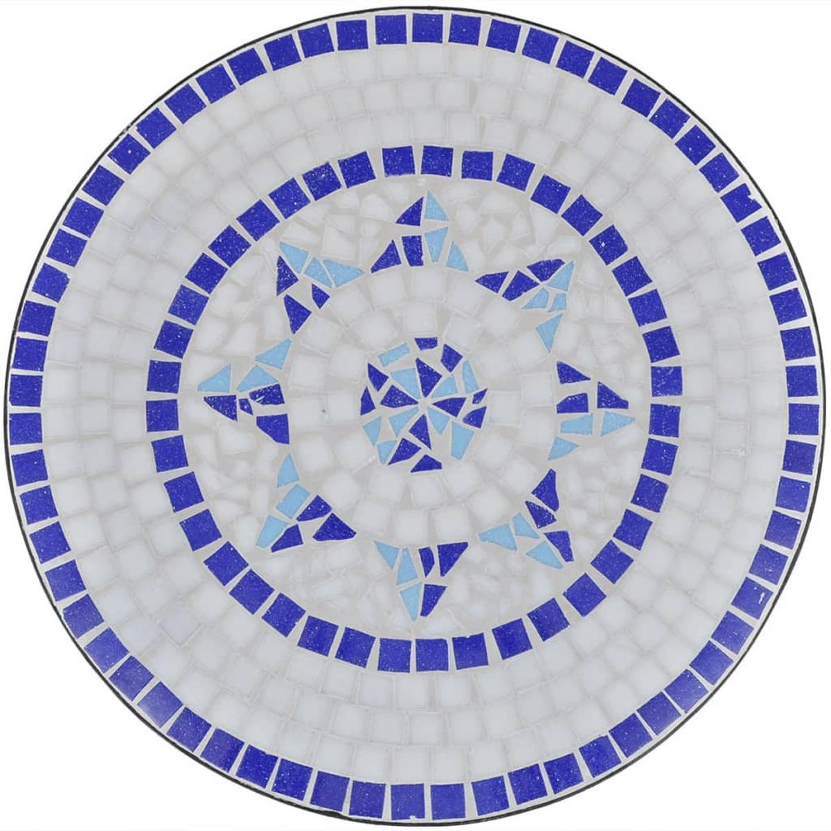BISTROTISCH Blau Und Weiss 60 Cm Mosaik - Blau, Keramik (60/60/70cm) - vidaXL