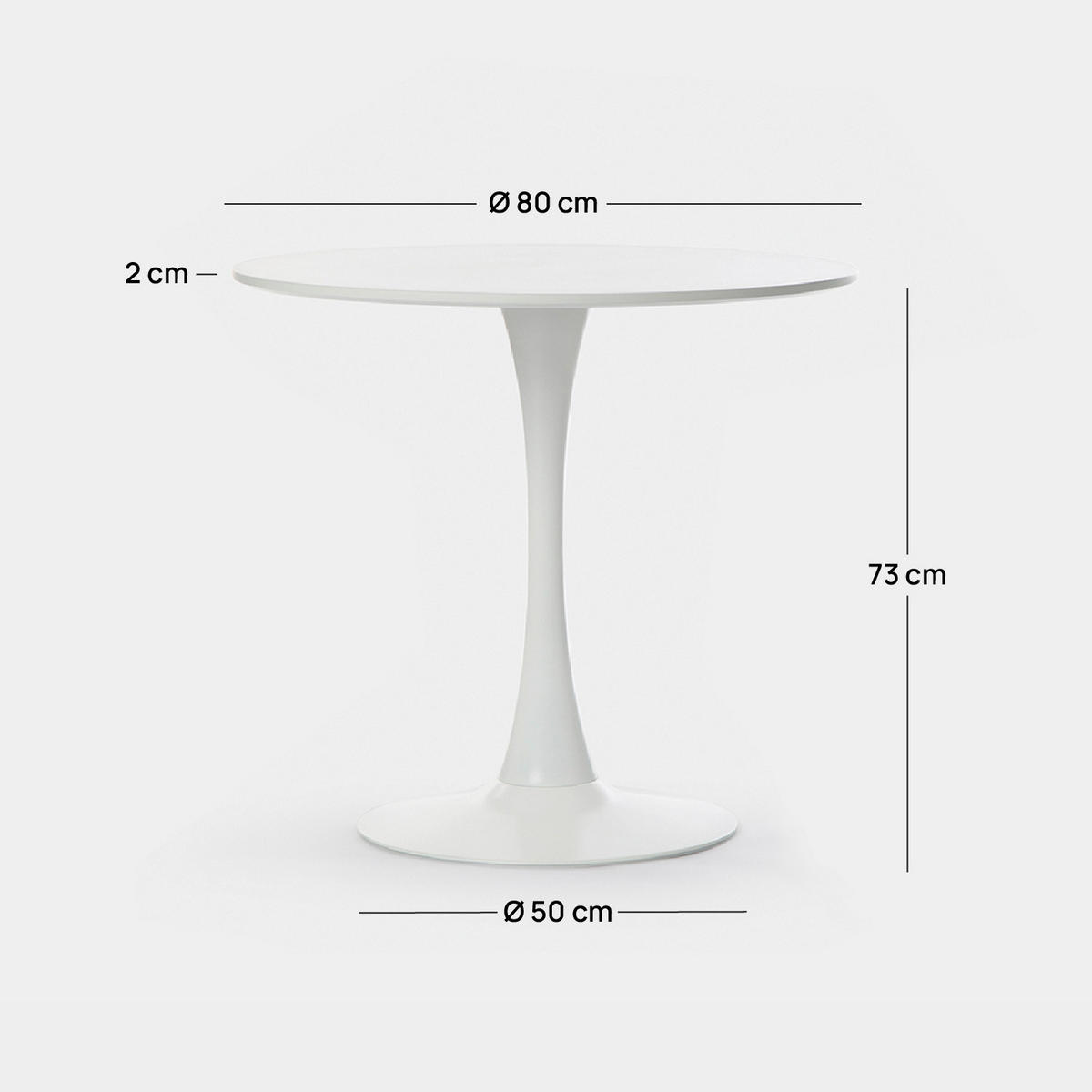 ESSTISCH Cory Weiß 80 cm x 73 cm - Weiß, Holzwerkstoff (80/80/73cm) - Klast Home