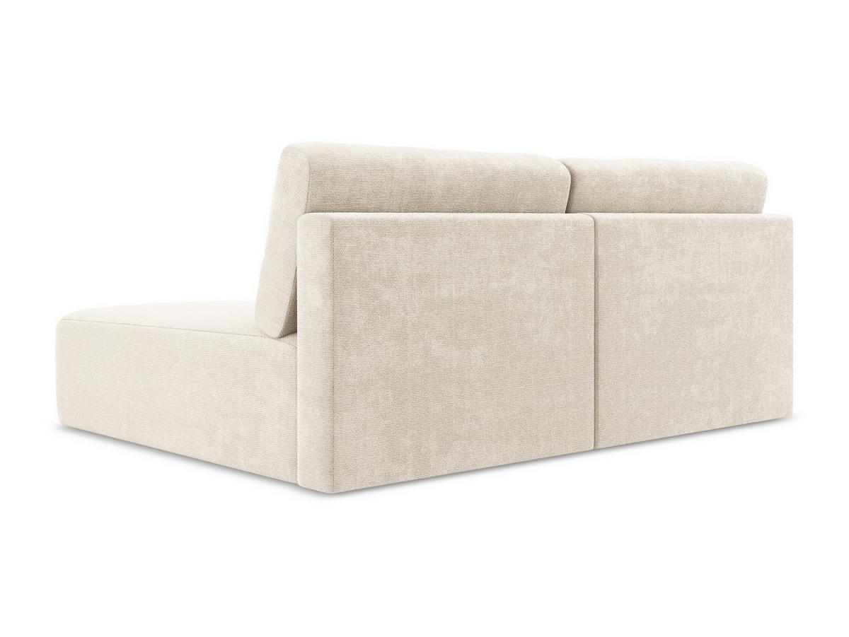 ECKSOFA mit Schlaffunktion rechts Chenille Stoff Beige - Beige/Creme, Kunststoff/Textil (210/149cm) - Makamii