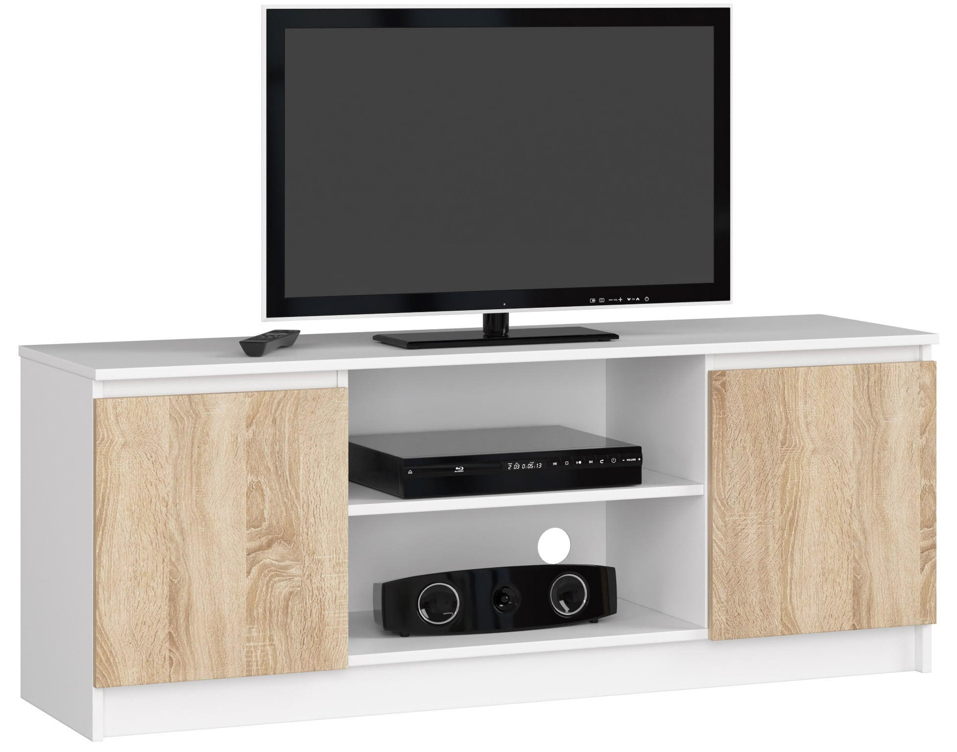 RAUMHIRSCH FURNITURE NÍZKÁ SKŘÍŇ Bílá, dub Sonoma 55/140/40