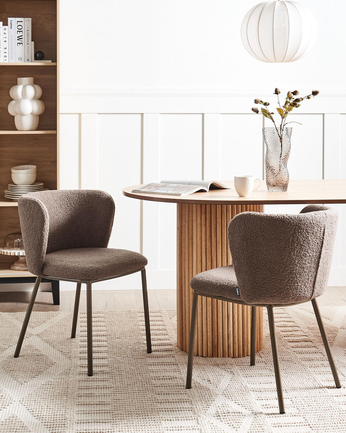 ESSZIMMERSTUHL Braun Mina II - Hellbraun, Textil (45/75/52cm) - Beliani