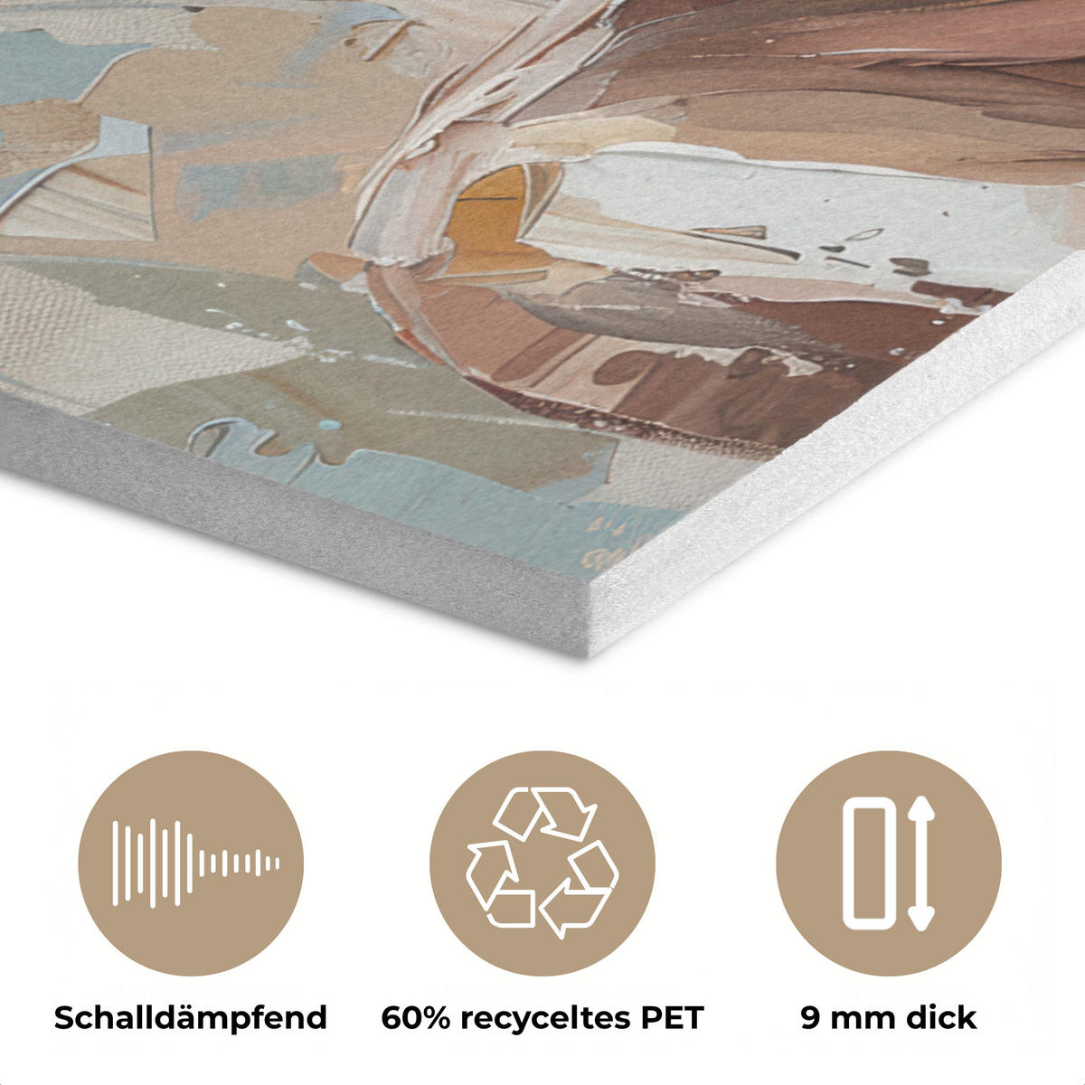 AKUSTIKPANEEL Frau - Porträt - Modern 80x60 cm - Altrosa, Textil (80/0.9/60cm) - MuchoWow