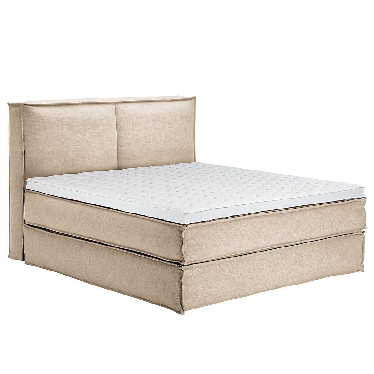 BOXSPRINGBETT mit Kopfteil - Premium - Beige, Textil (180/220cm) - home24