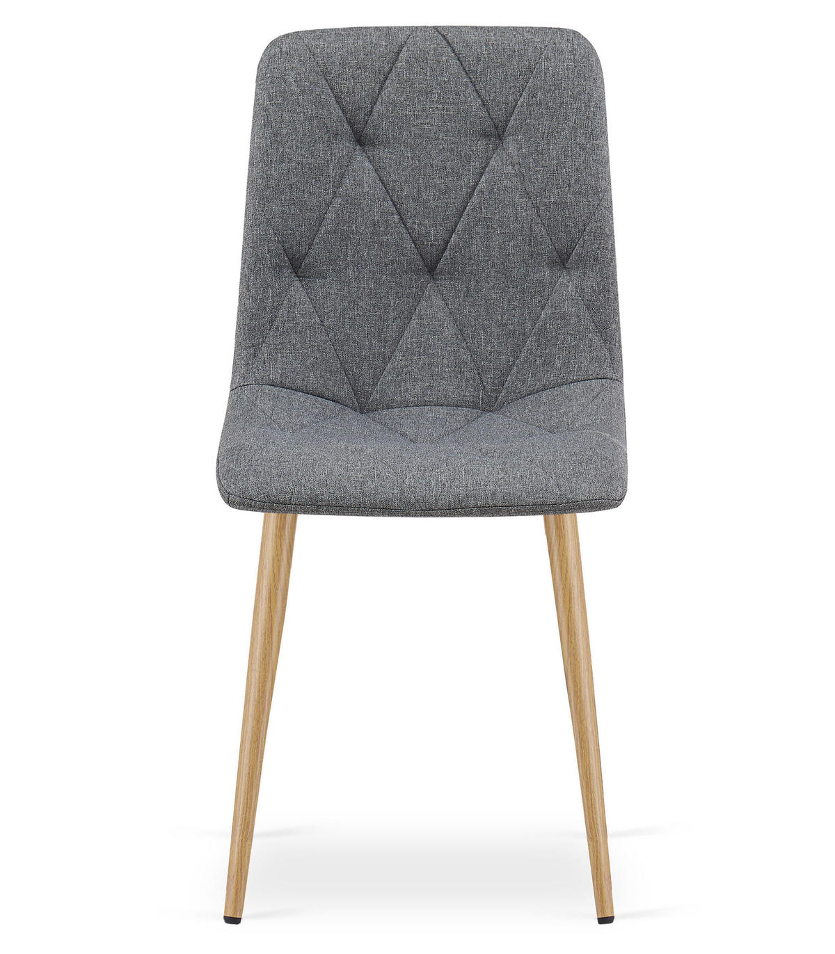 ESSZIMMERSTUHL 3-er Set TYRA dunkelgrauer Sitz, Beine in Holzfarbe - Dunkelgrau/Eichefarben, Textil (44.5/87/54.5cm) - Valora