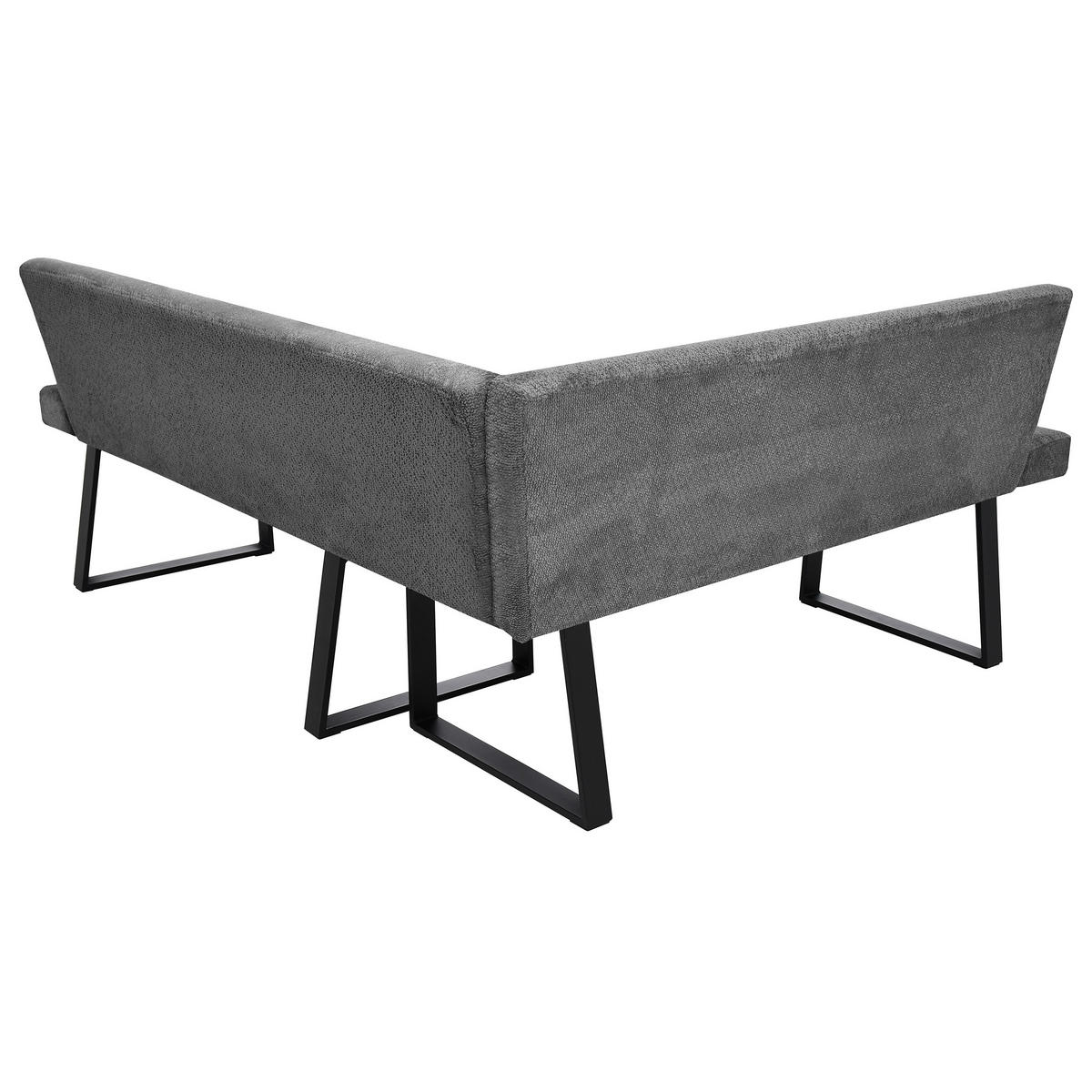 ECKBANK Cresto 212x173 cm, mit Metallbeinen, Egon-Stoff, Grau - Schwarz/Grau, Metall (212/173cm) - Beautysofa