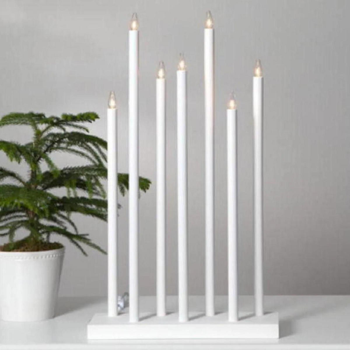 TISCHLEUCHTE Holy Weiß - Weiß, Holz (38/38/66cm) - click-licht