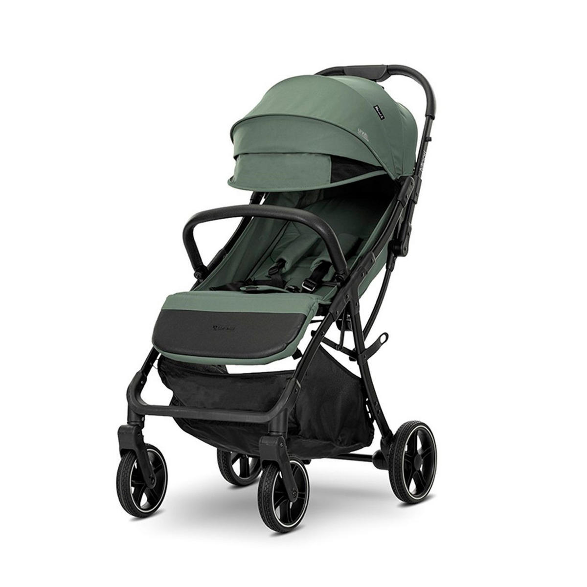 BUGGY Minori faltbar grün PU-Räder Getränkehalter Fußabdeckung - Schwarz, Metall (75/50/102cm) - Lorelli