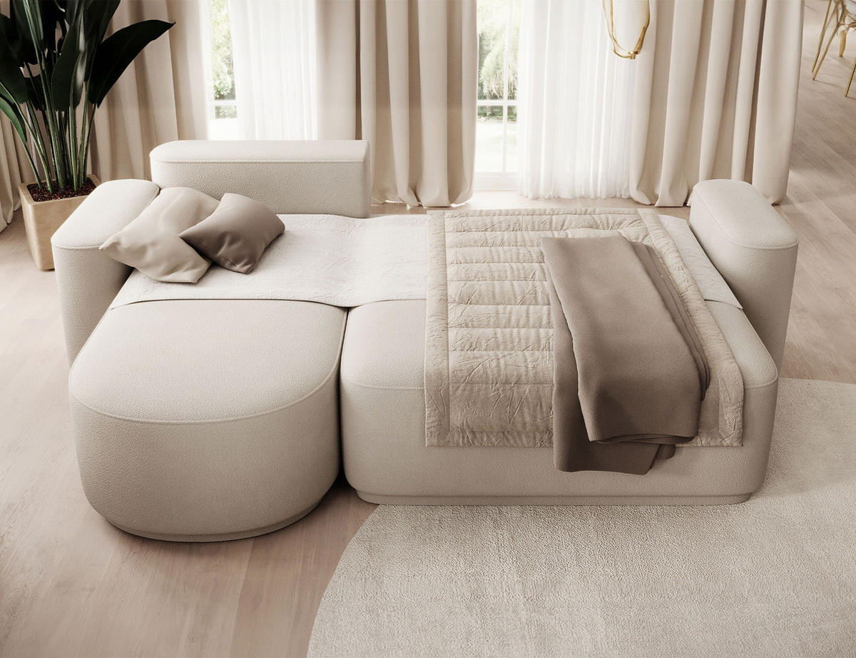 ECKSOFA RUMA - Beige (Amore 18) - Beige, Holzwerkstoff (285/180cm) - Möblo