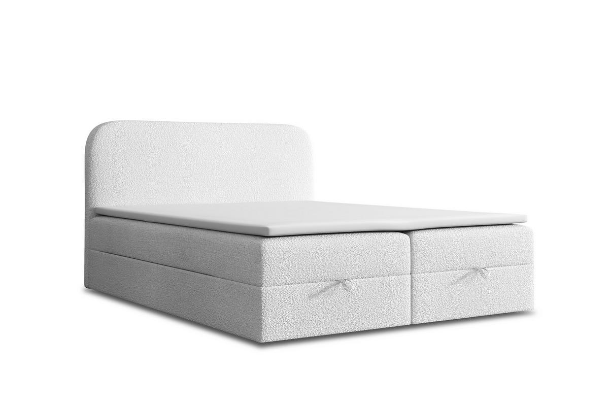 BOXBETT BOUCLE 2 140 x 200 Weiss - Weiß, Textil/Metall (140/200cm) - VLR BEDS