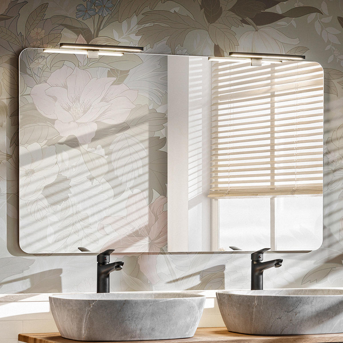 BADMÖBEL-SET 3-TLG. Adelaide-56 - Weiß, Holzwerkstoff (170/200/47cm) - Lomado