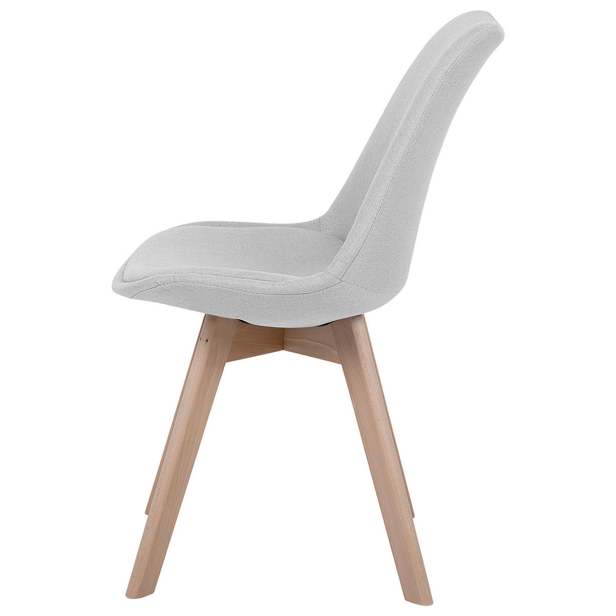 ESSZIMMERSTUHL 2er-Set Polsterbezug Hellgrau Dakota - Grau, Holz/Textil (47/84/43cm) - Beliani
