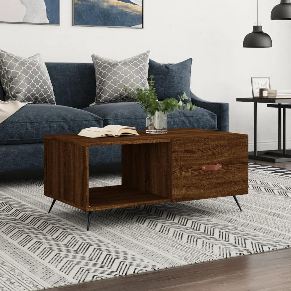 COUCHTISCH Braun Eichen-Optik 90x50x40 cm Holzwerkstoff - Braun, Holzwerkstoff (90/50/40cm) - furnicato