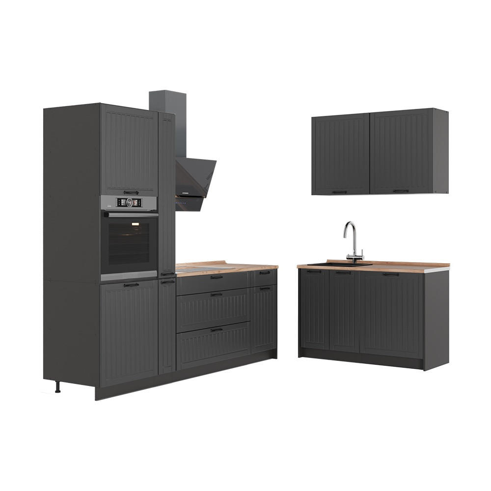 KÖK Fame-Line, Mörkgrå/Vit, 220 x 120 cm, AP Oak - Vit/Mörkgrå, Träbaserade material (220/206.8/60cm) - Vicco