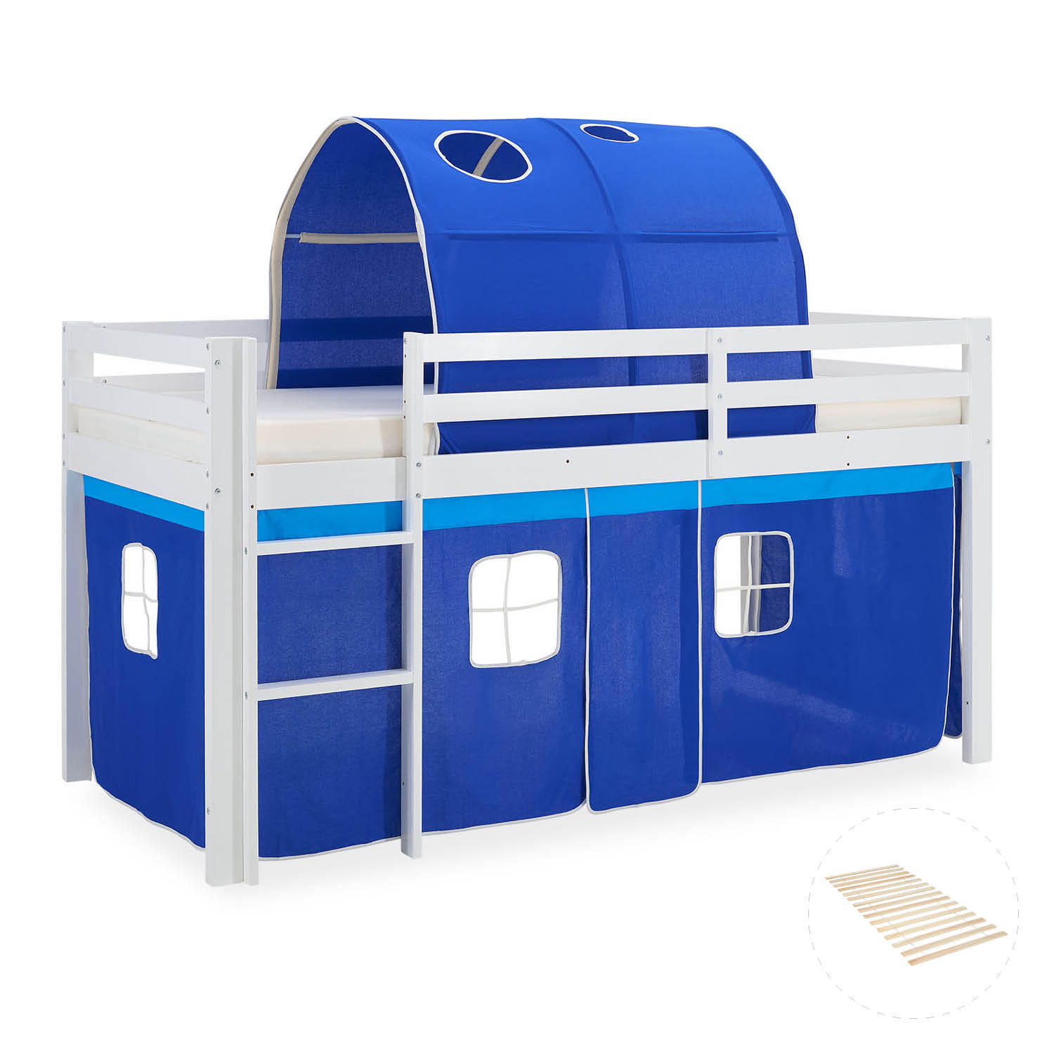 HOCHBETT Lattenrost Tunnel 90/200 cm Blau - Blau/Weiß, Holz - Homestyle4u