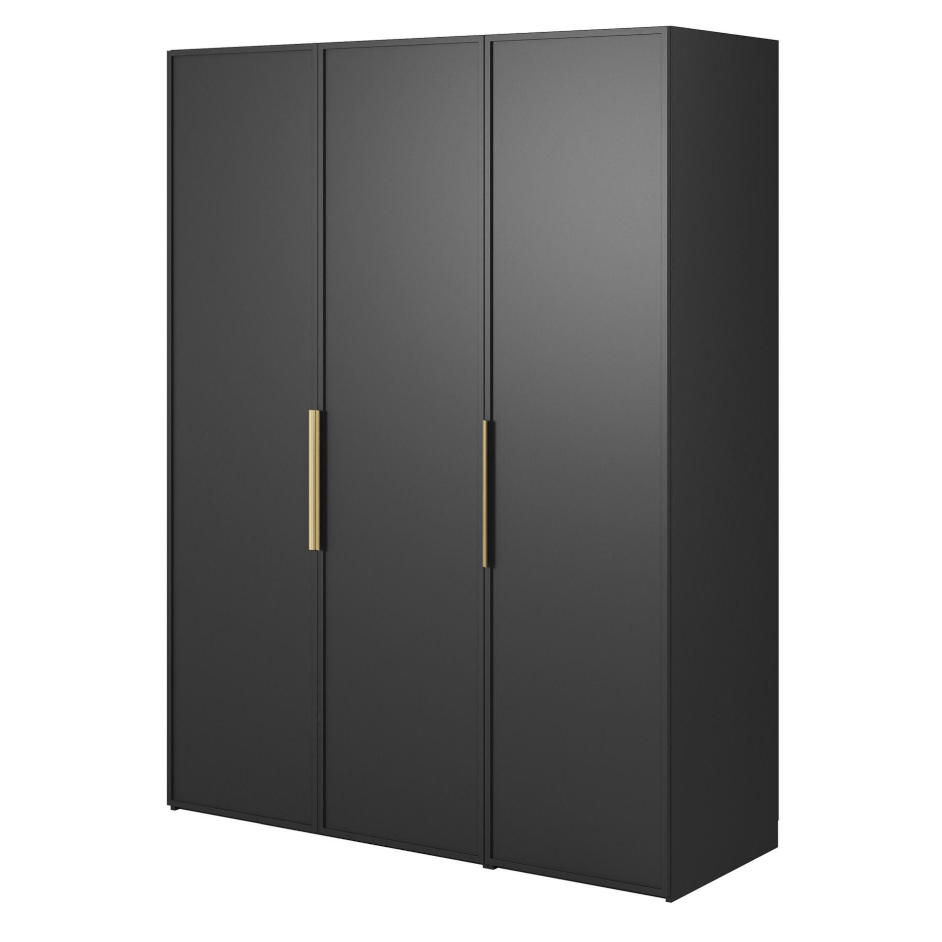 KLEIDERSCHRANK Frame Schwarz 150 cm - Goldfarben/Schwarz, Holzwerkstoff/Metall (150/200.5/57cm) - Selsey